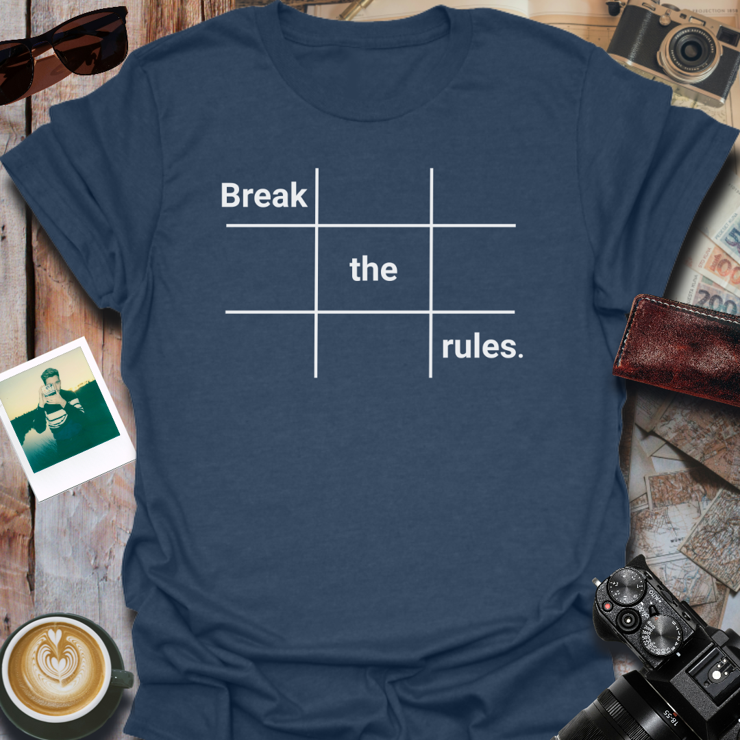 Break The Rules Photography T-Shirt in Heather Navy