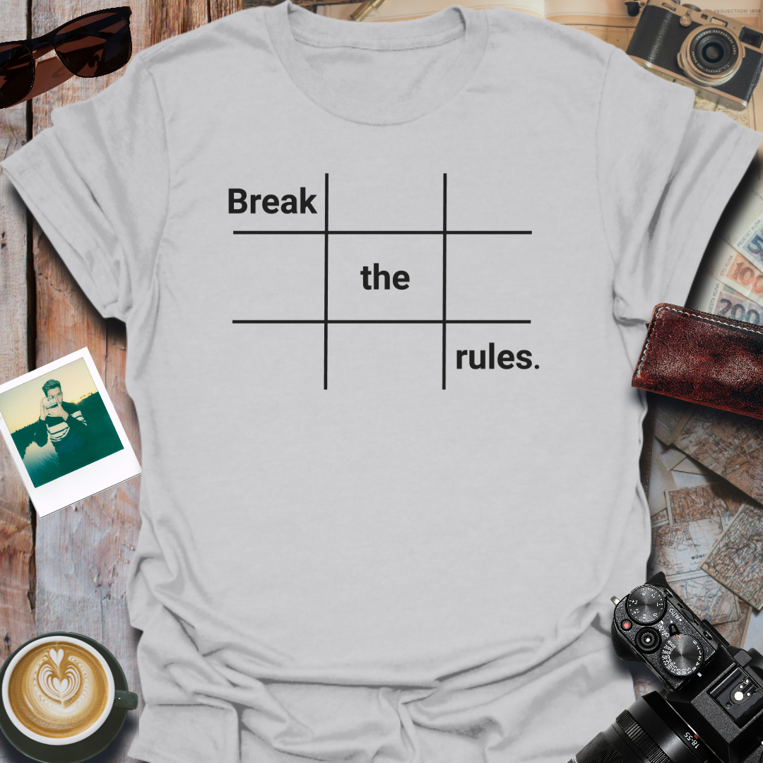 Break The Rules Photography T-Shirt in Ice Grey