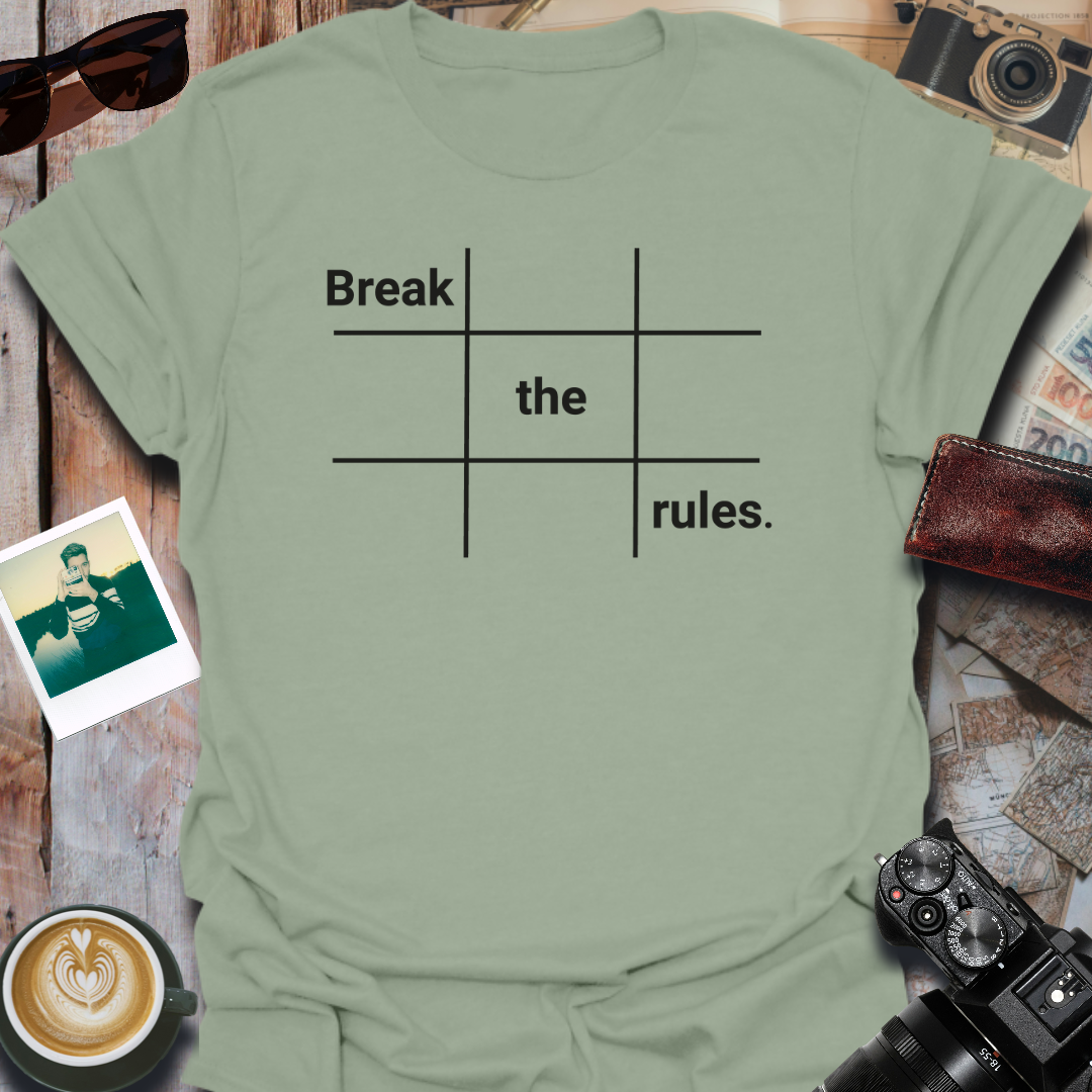 Break The Rules Photography T-Shirt in Sage Green