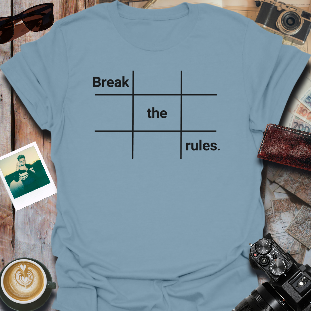 Break The Rules Photography T-Shirt in Stone Blue