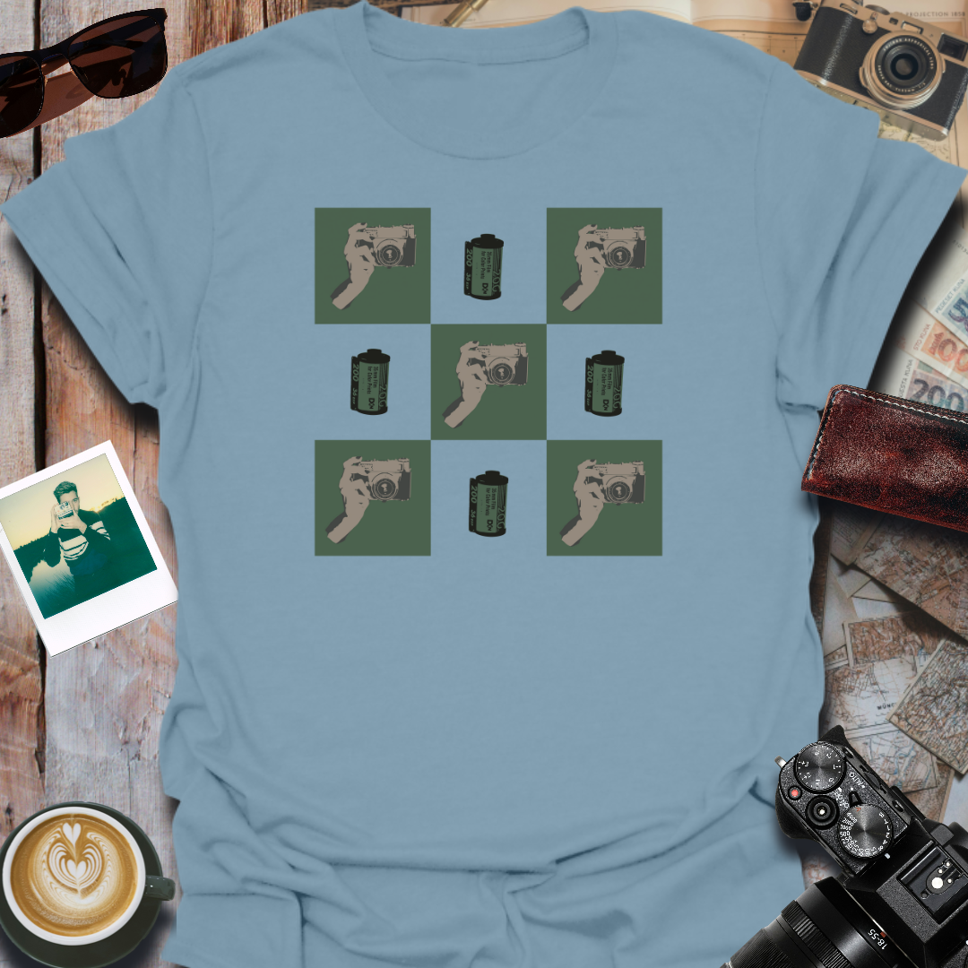 Camera Film Gingham T-Shirt