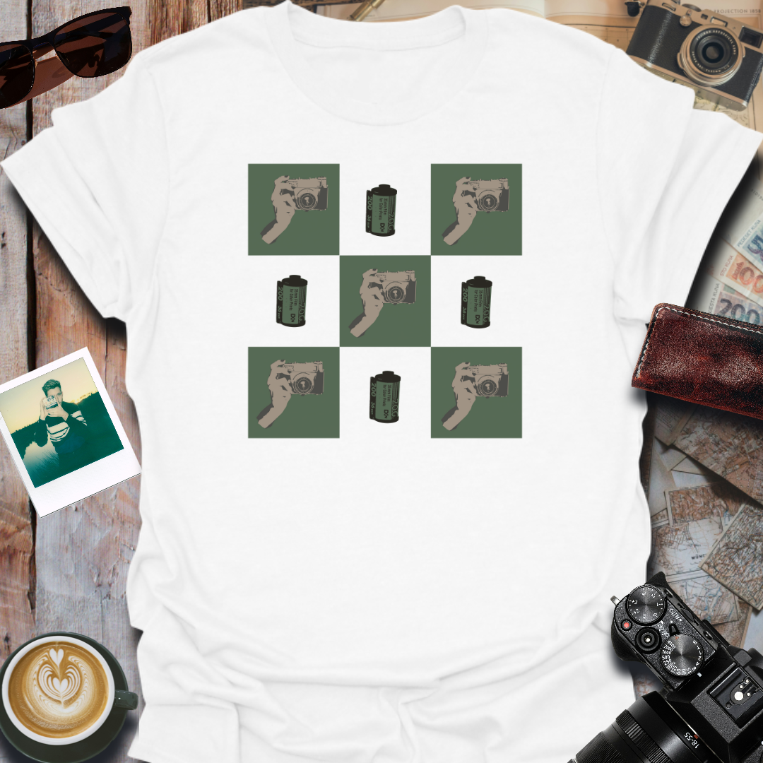Camera Film Gingham T-Shirt